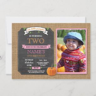 Invitación rosada de la cosecha de la fiesta de cu