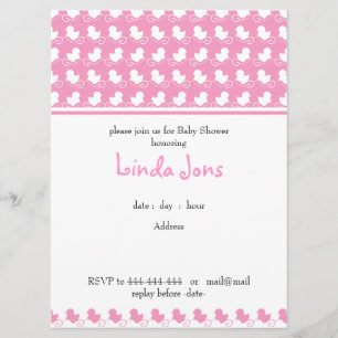 invitación rosada de la fiesta de bienvenida al