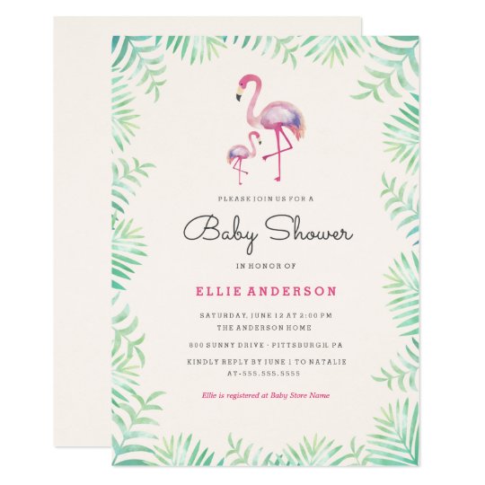 Invitación rosada de la fiesta de bienvenida al
