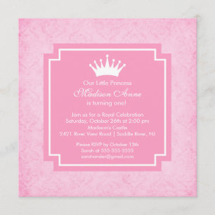 Invitación rosada de la fiesta de cumpleaños de
