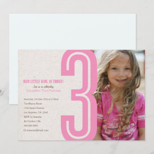 Invitación rosada de la fiesta de cumpleaños del