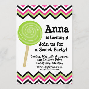 Invitación rosada de la fiesta de cumpleaños del