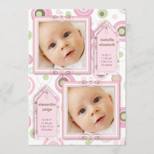 Invitación rosada de la foto del lunar de los