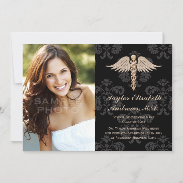 Invitación rosada de la graduación de la Facultad (Anverso)