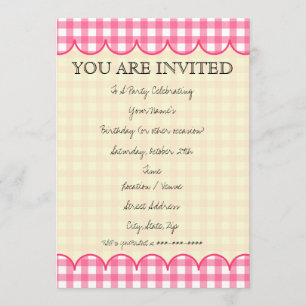 Invitación rosada de la guinga