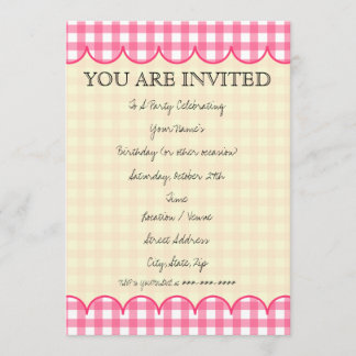 Invitación rosada de la guinga