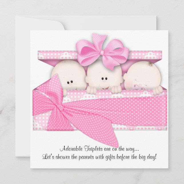 Invitación rosada de la invitación de Baby Shower (Anverso)
