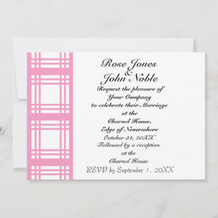 Invitación (rosada) de marfil de la boda de la