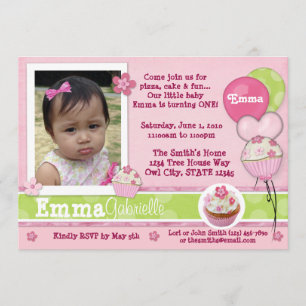 Invitación rosada de torta ADORABLE (foto)