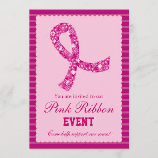 Invitación rosada del acontecimiento del cáncer de