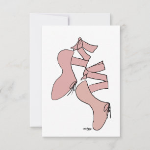 Invitación rosada del arte de los zapatos de