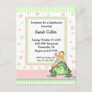 Invitación rosada del chica de Baby Shower de la