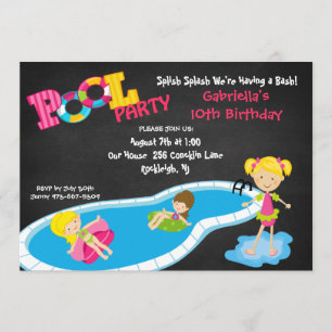 Invitación rosada del cumpleaños de la fiesta en