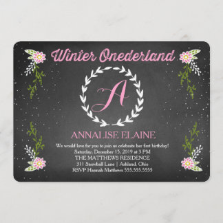 Invitación rosada del cumpleaños de Onderland del