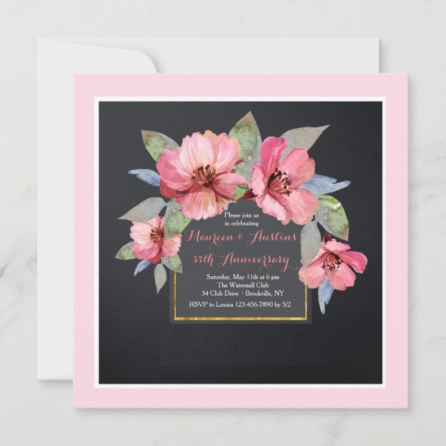 Invitación rosada del Dogwood (Anverso)