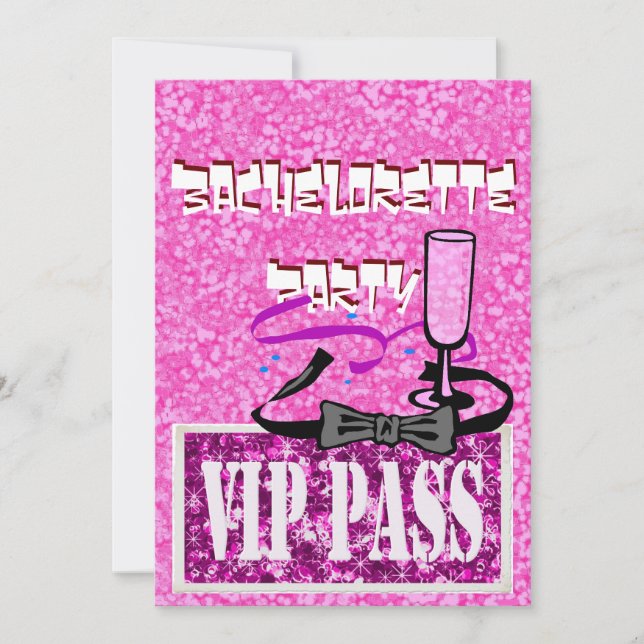 Invitación rosada del fiesta de Bachelorette vip (Anverso)