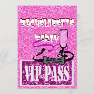 Invitación rosada del fiesta de Bachelorette vip