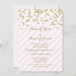 Invitación rosada del fiesta de compromiso de las