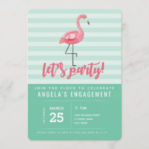 Invitación rosada del fiesta del verano del