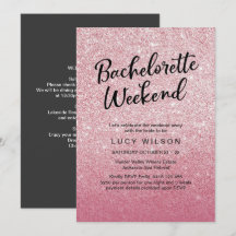 Invitación rosada del fin de semana de