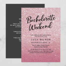 Invitación rosada del fin de semana de