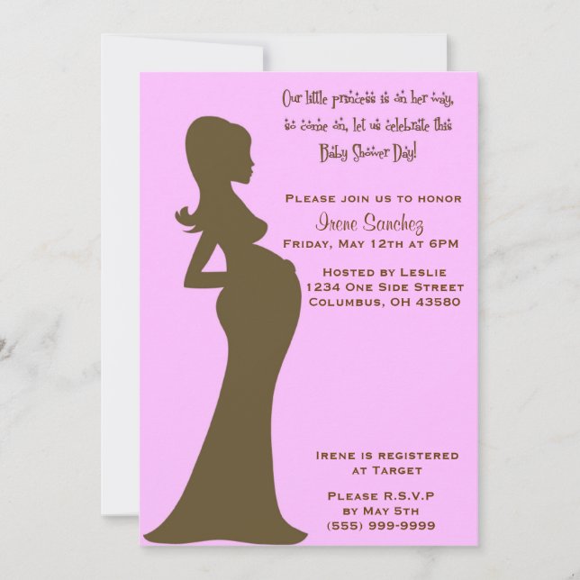 Invitación rosada del topetón del bebé (Anverso)