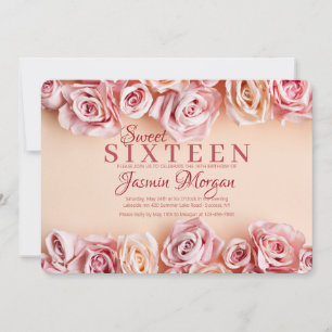 Invitación rosada dulce de los rosas