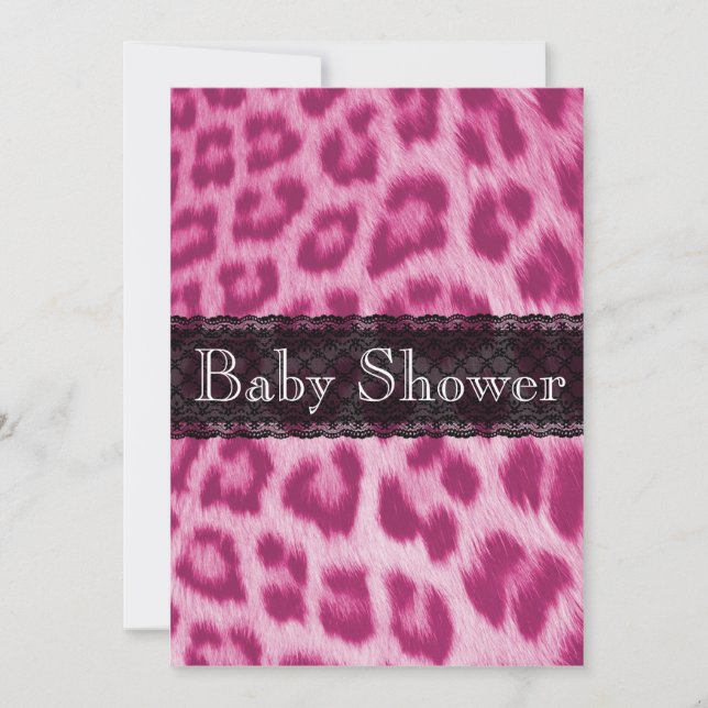 Invitación rosada elegante de Baby Shower de la (Anverso)
