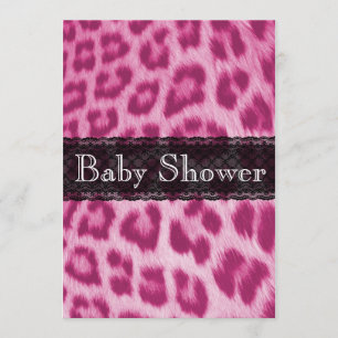 Invitación rosada elegante de Baby Shower de la