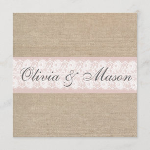 Invitación rosada elegante de la boda de la