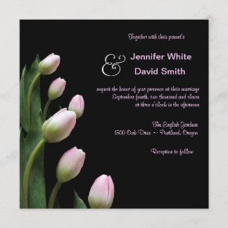 Invitación rosada elegante de la boda del tulipán
