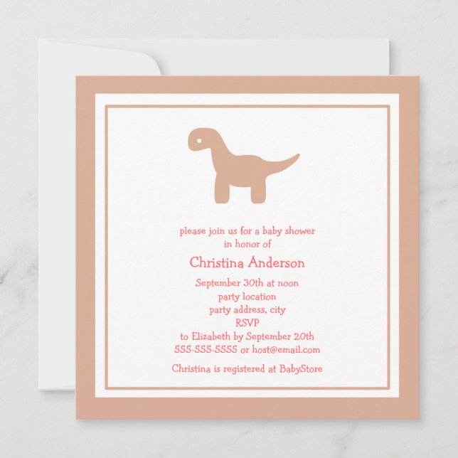 Invitación rosada linda de Baby Shower del (Anverso)
