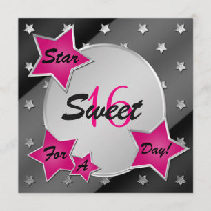 Invitación rosada, negra, y de la plata de las