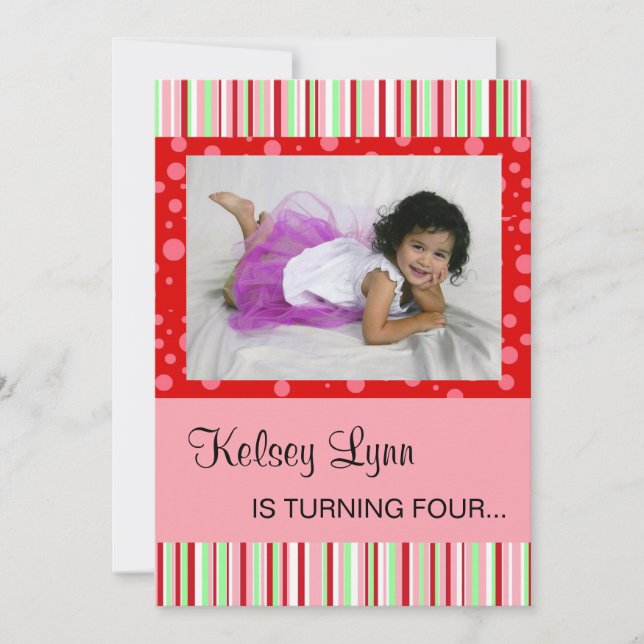 Invitación rosada roja de la sandía (Anverso)