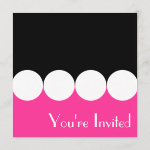 Invitación rosada y negra del cumpleaños