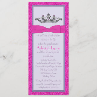 Invitación rosada y púrpura de princesa Sweet