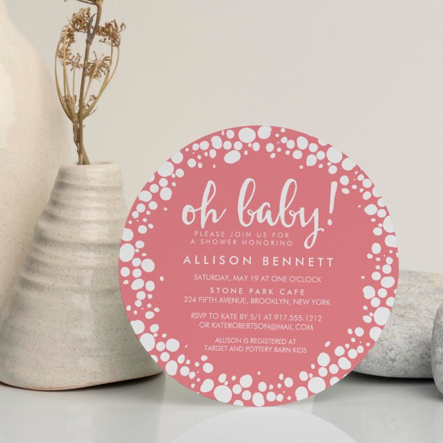 Invitación Rosado burbujeante | BABY SHOWER (Subido por el creador)