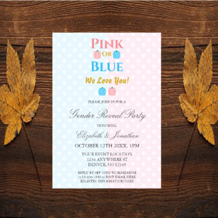 Invitación ¡Rosado o Azul, Te Amamos! Revelación de Género