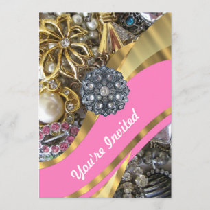 Invitación Rosado y dorado