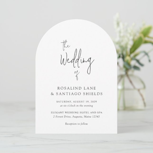 Invitación Rosalind Typografía moderna Boda elegante (Anverso de pie)