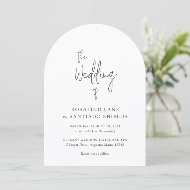 Invitación Rosalind Typografía moderna Boda elegante (Anverso de pie)