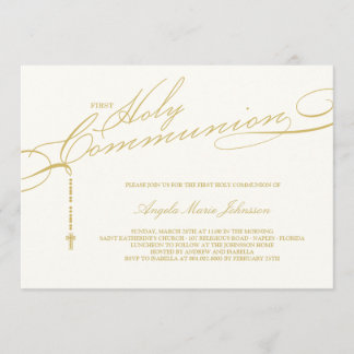 Invitación Rosario moderno Primera Santa Comunión Foto Religi