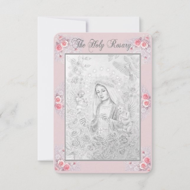 Invitación Rosary Prayer Card with my Original Drawing  (Anverso)