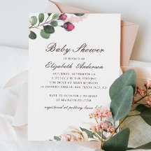 Rosas acuarelas. Elegante ducha de bebé con flores