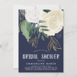 Invitación Rosas acuáticos Crema y ducha de novia naval