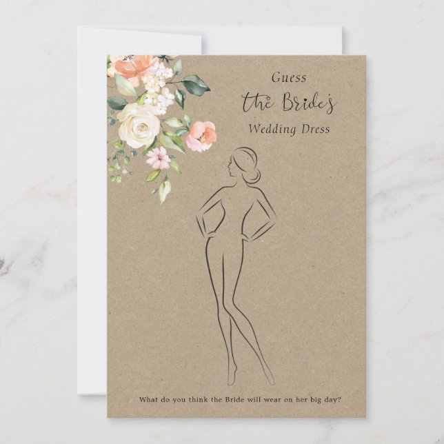 Invitación Rosas adivinan juego de ducha de novia (Anverso)