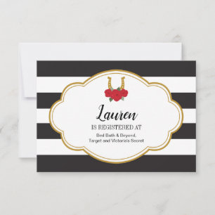 Invitación Rosas afortunados inserte la ducha de novia