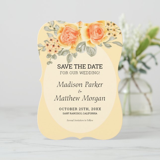 Invitación Rosas Amarillas (Anverso de pie)