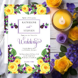 Invitación Rosas Amarillas |Boda Floral de Boho Violets