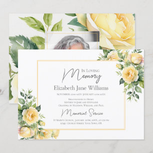 Invitación Rosas Amarillas de Recuerdo 1 Foto 